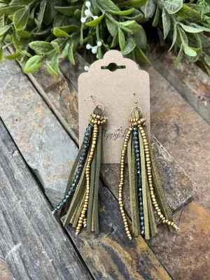 Block Party Suede Tassel Earrings
