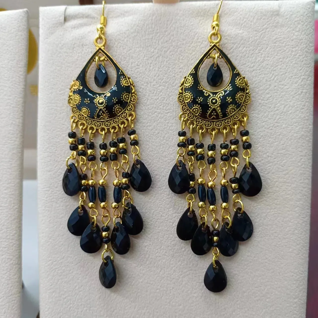 Bohemian Beaded Tassel Earrings