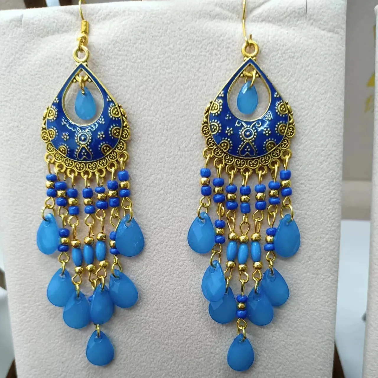 Bohemian Beaded Tassel Earrings