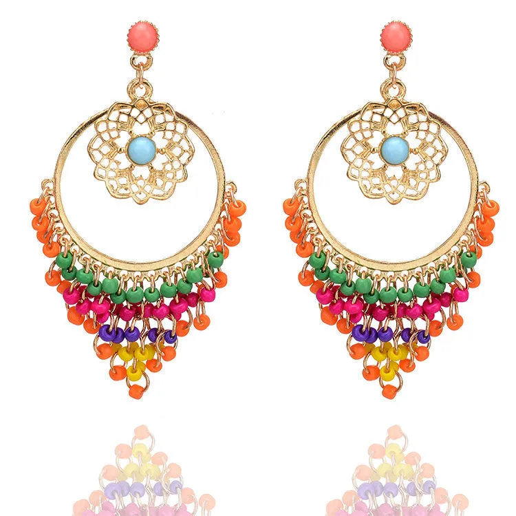 Bohemian Beaded Tassel Earrings