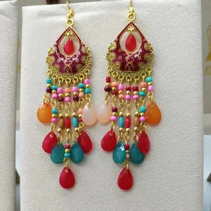 Bohemian Beaded Tassel Earrings