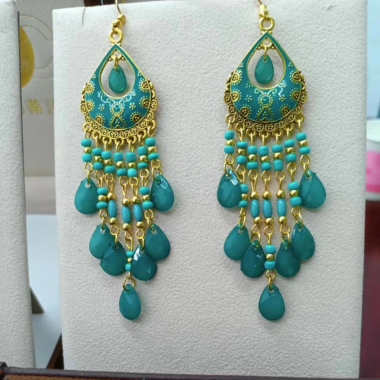 Bohemian Beaded Tassel Earrings