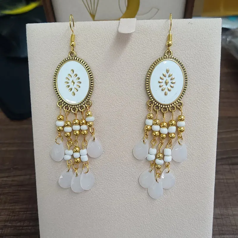 Bohemian Beaded Tassel Earrings