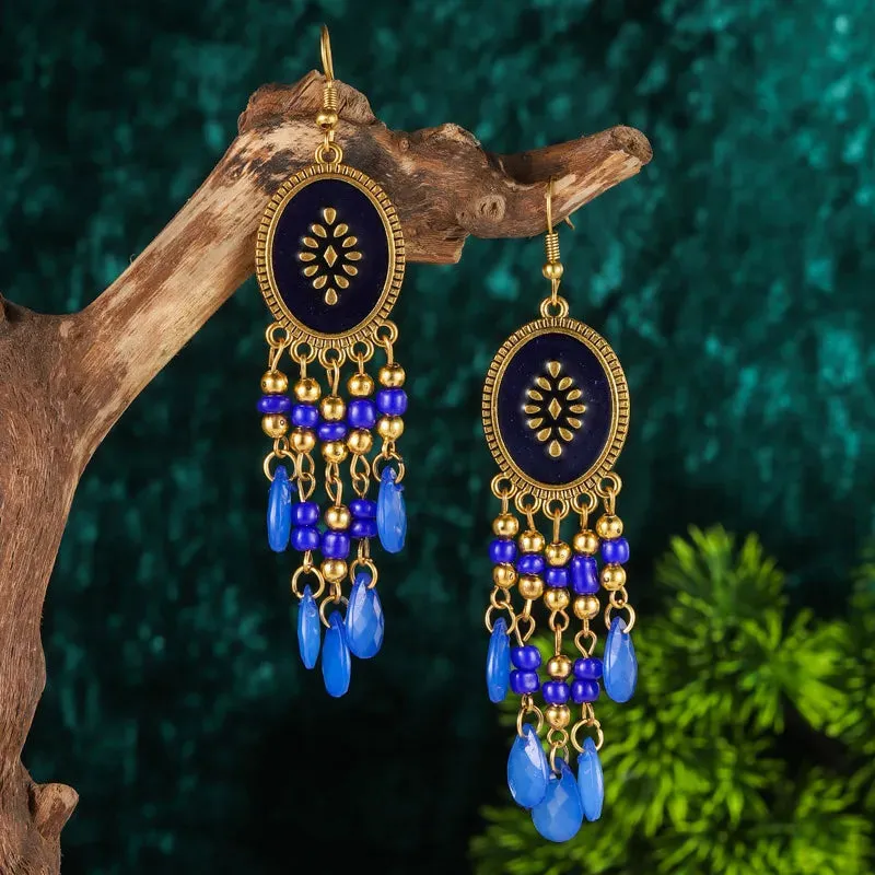 Bohemian Beaded Tassel Earrings