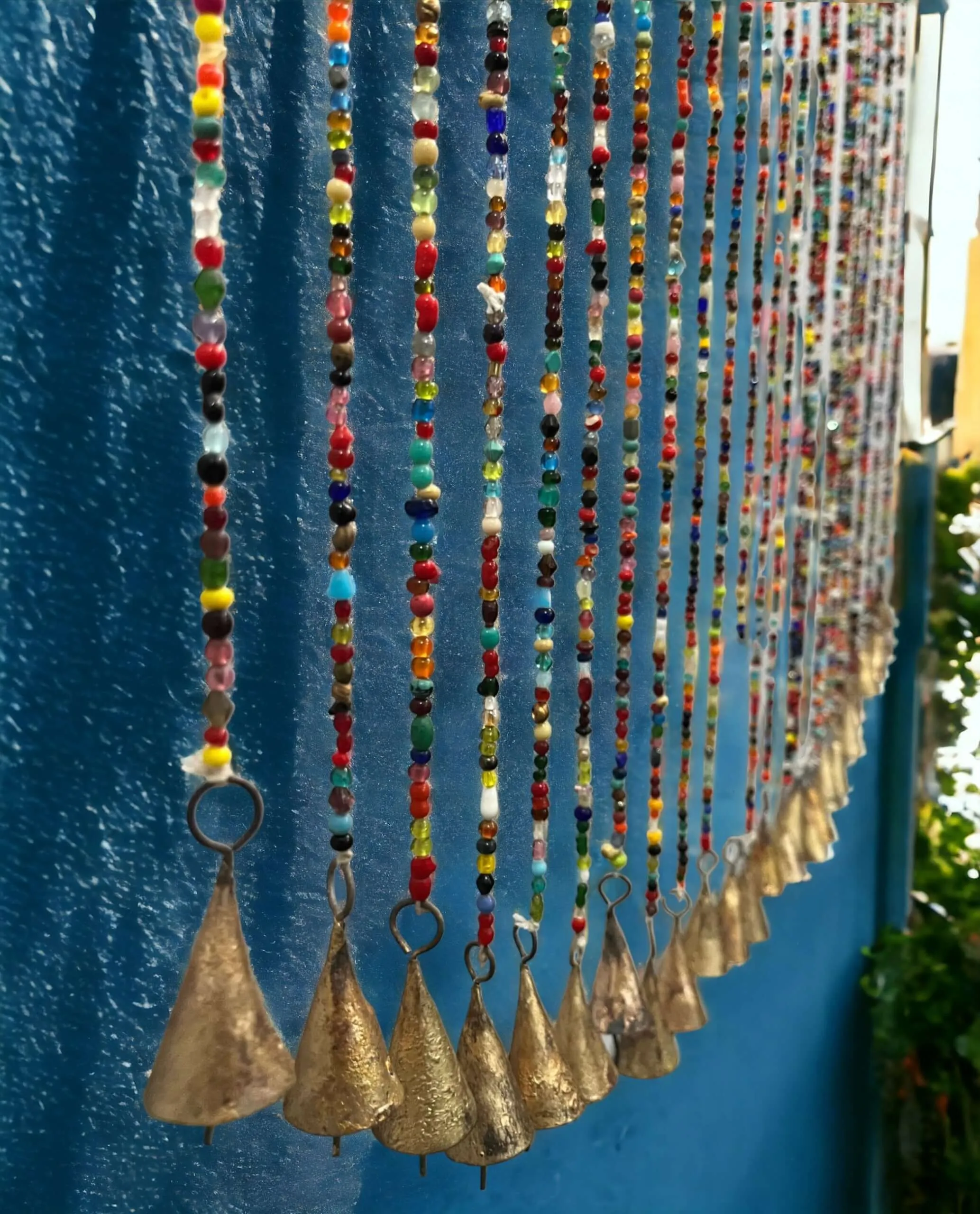 Bohemian Glass Beaded Curtain with Bells