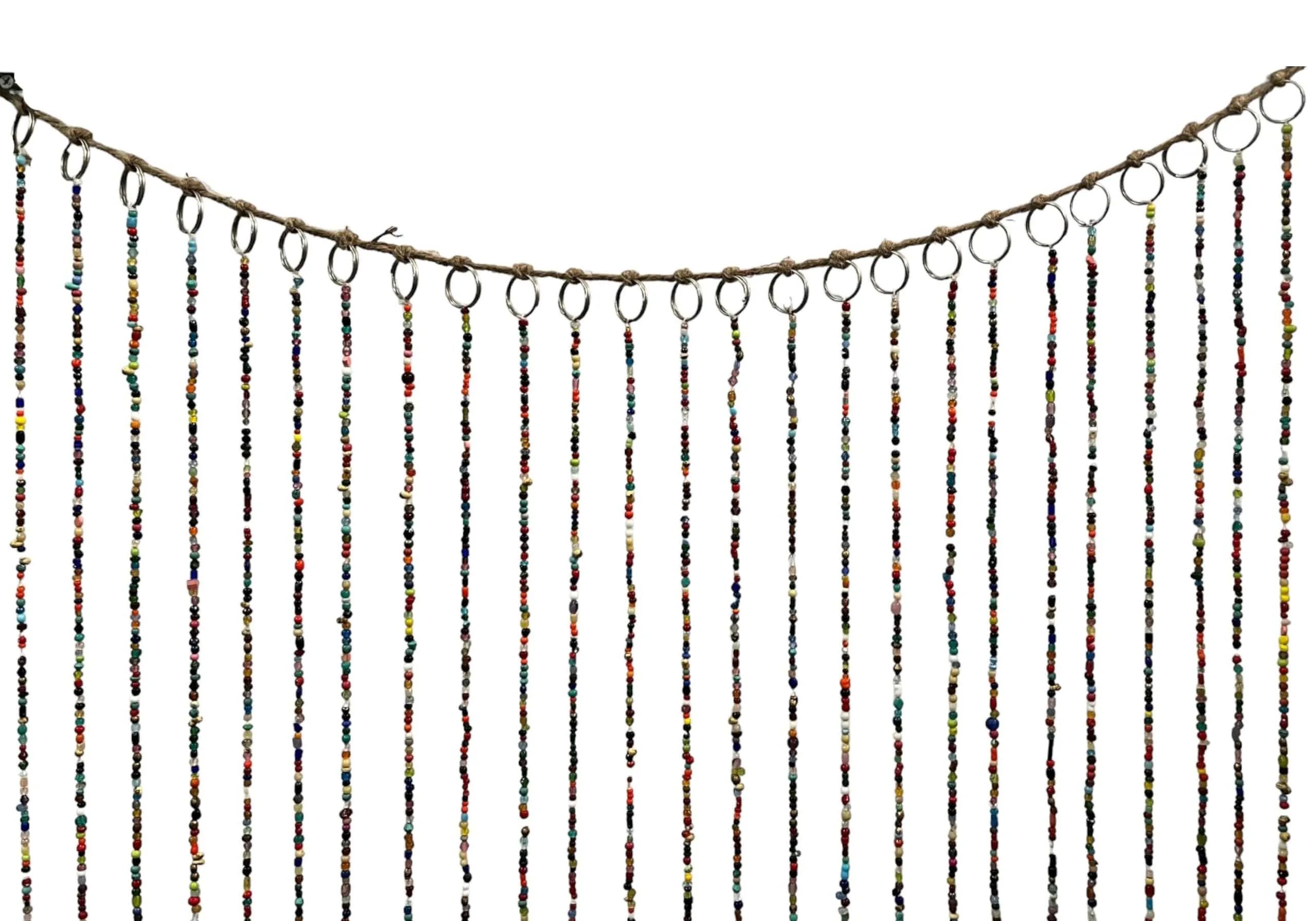 Bohemian Glass Beaded Curtain with Bells