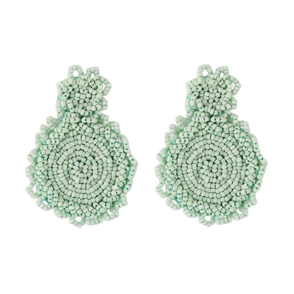 Bohemian Handmade Colorful Round Big Pendant Earrings