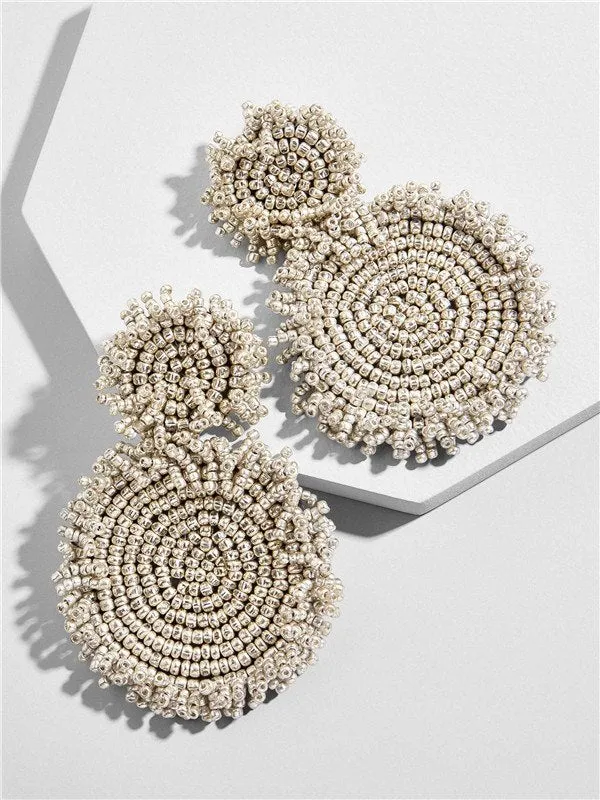 Bohemian Handmade Colorful Round Big Pendant Earrings