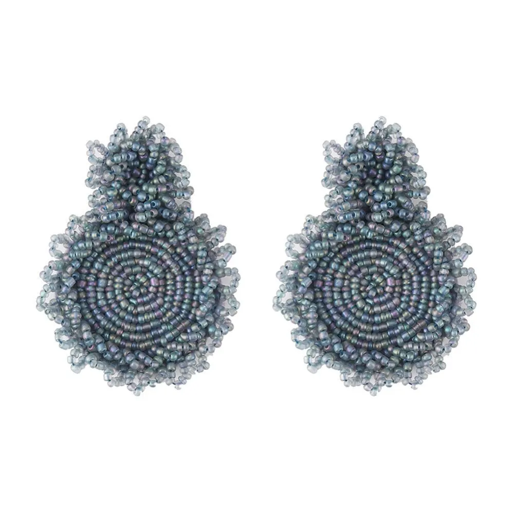 Bohemian Handmade Colorful Round Big Pendant Earrings