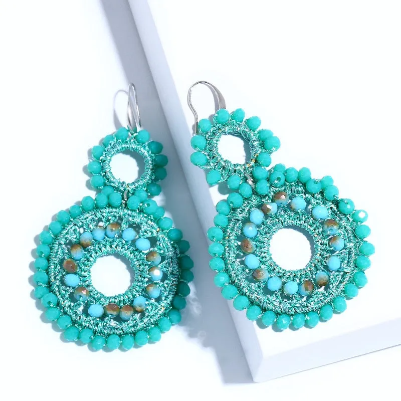 Boho Beaded Drop Earrings