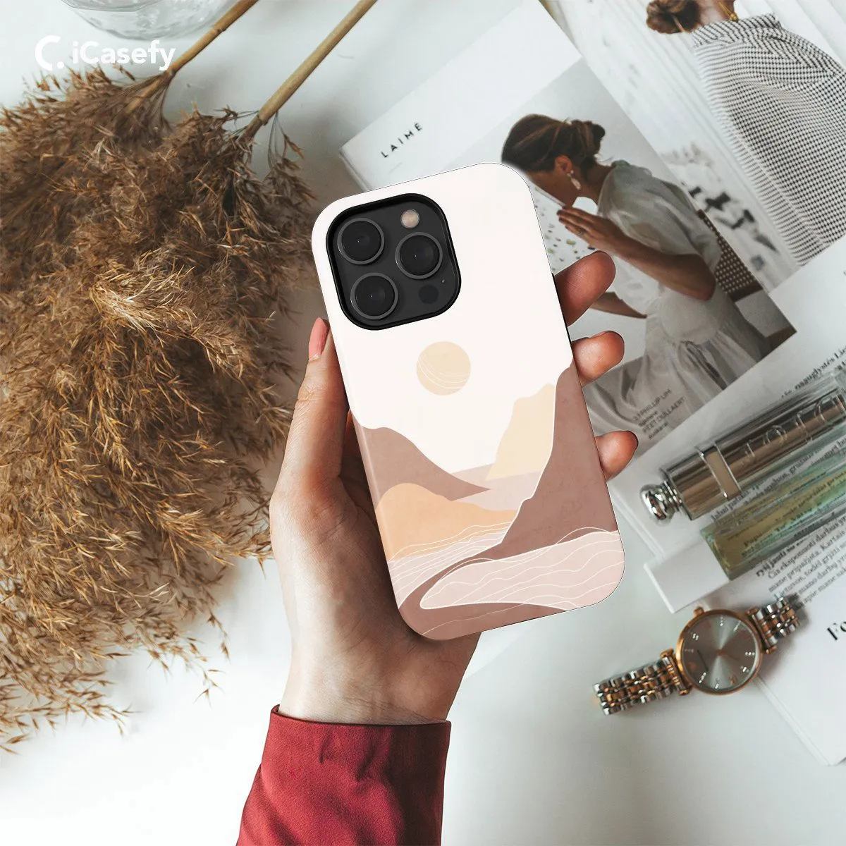 Boho Style Minimalism Landscape Phone Case iPhone Samsung Pixel & More #110