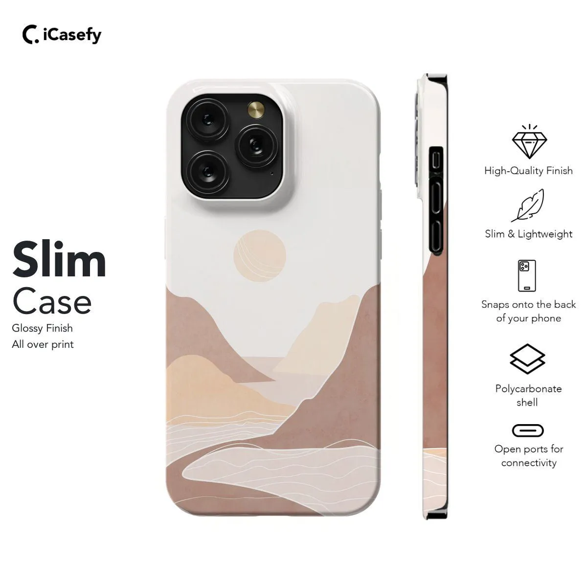 Boho Style Minimalism Landscape Phone Case iPhone Samsung Pixel & More #110