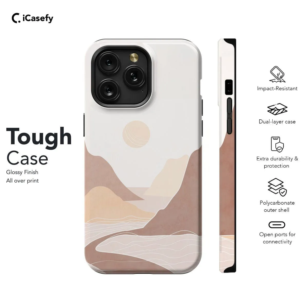 Boho Style Minimalism Landscape Phone Case iPhone Samsung Pixel & More #110