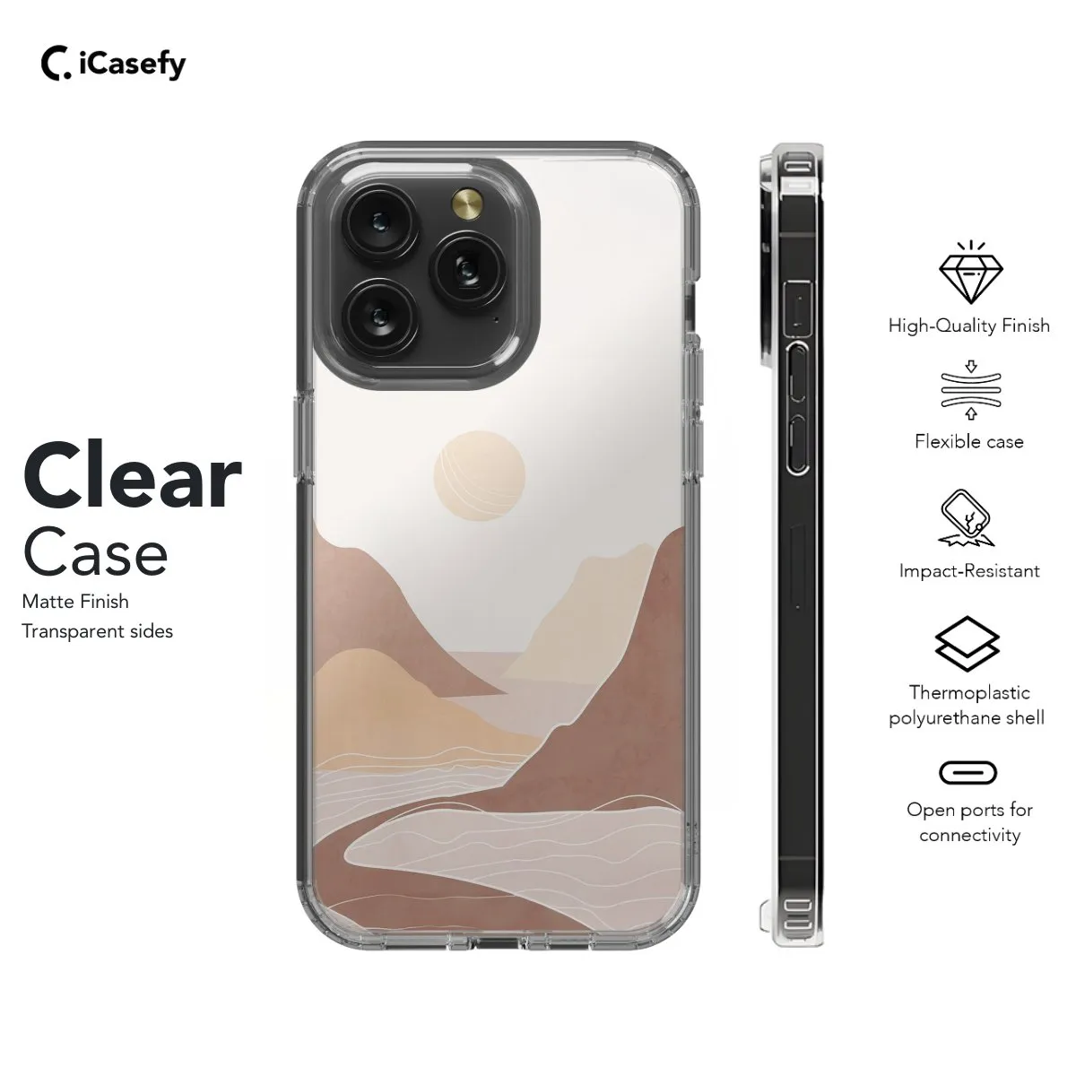 Boho Style Minimalism Landscape Phone Case iPhone Samsung Pixel & More #110