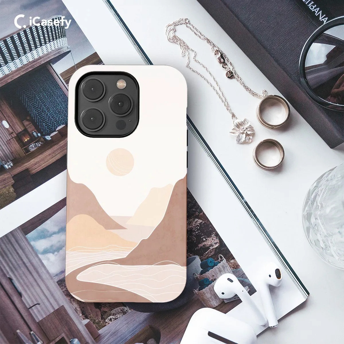 Boho Style Minimalism Landscape Phone Case iPhone Samsung Pixel & More #110