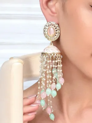 Bollywood Kundan Jhumkas Indian Jewellery, Bridal Earrings, Kundan Set, Jewelry earrings, Weddings Earrings, Bridal Jewelry Set, Pearl Earrings