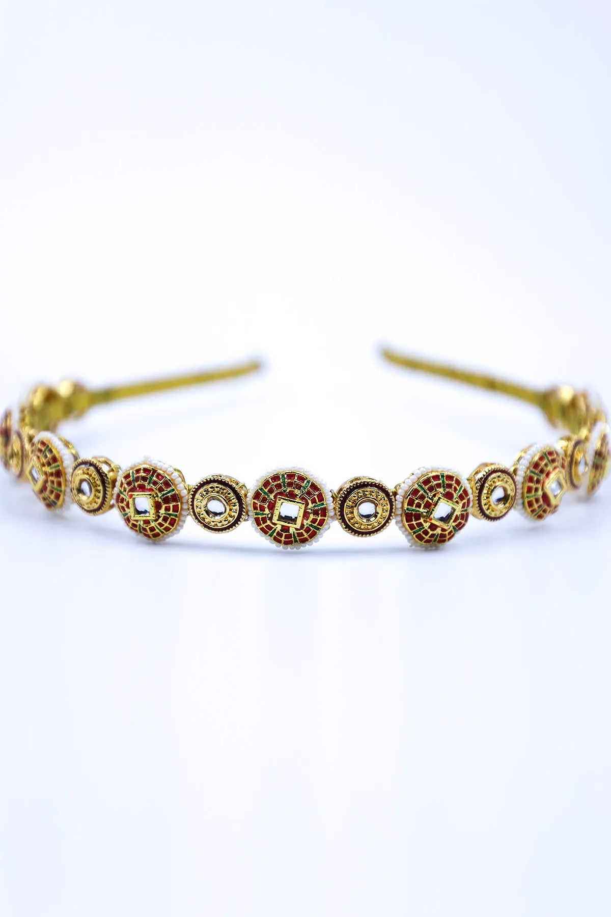 Broach Embellished Gold Hairband
