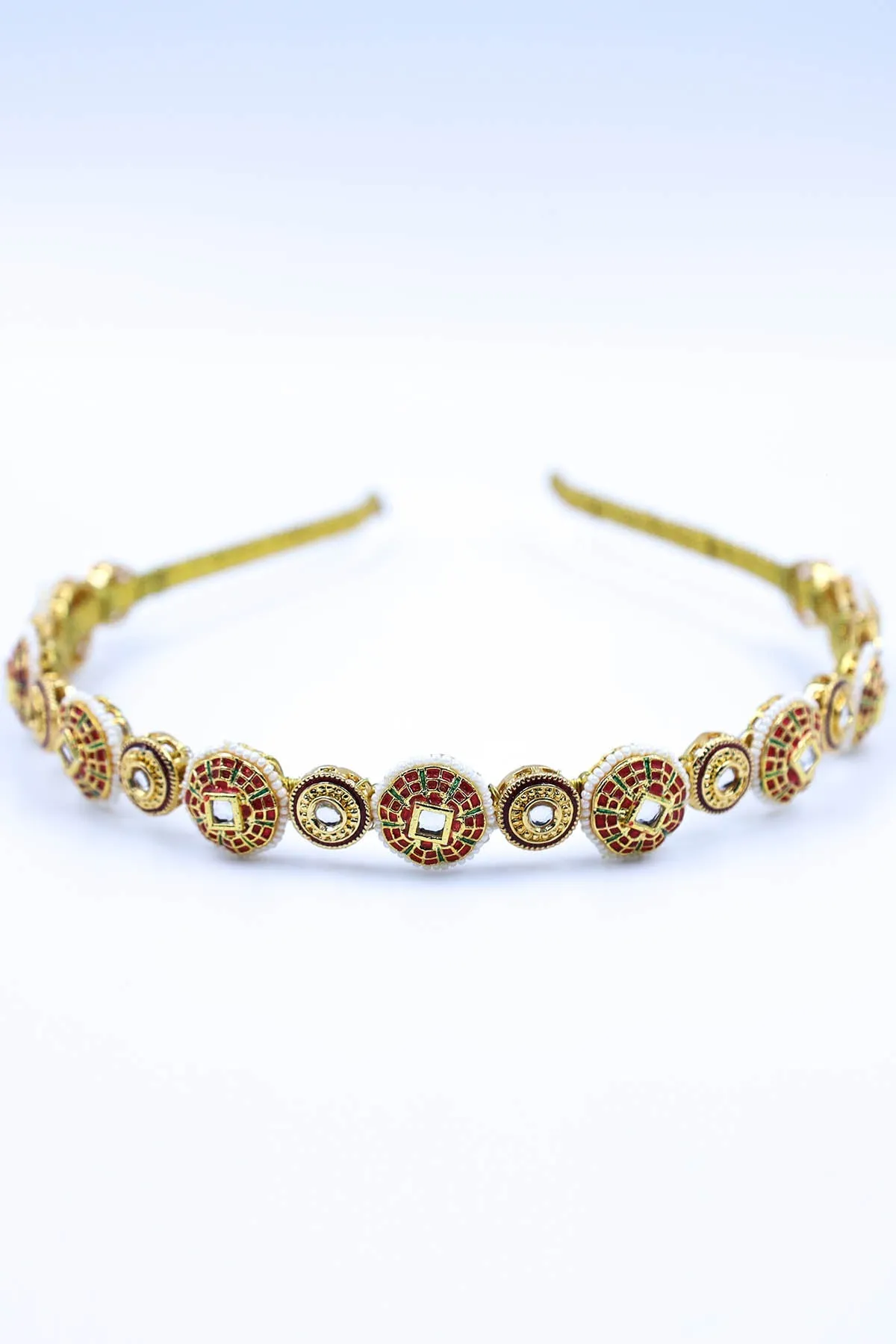 Broach Embellished Gold Hairband
