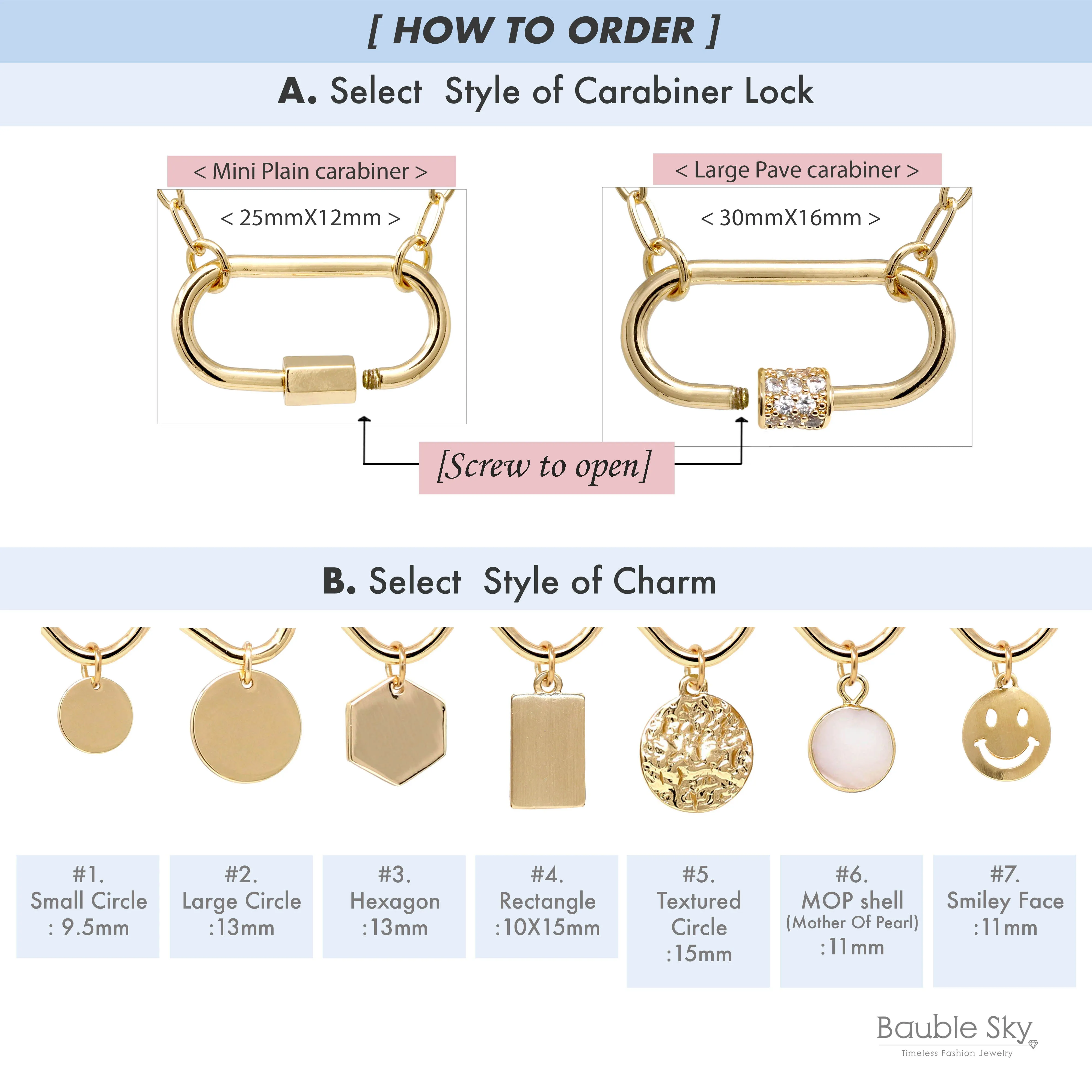 Carabiner Necklace with Charm