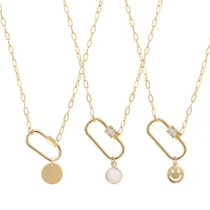 Carabiner Necklace with Charm