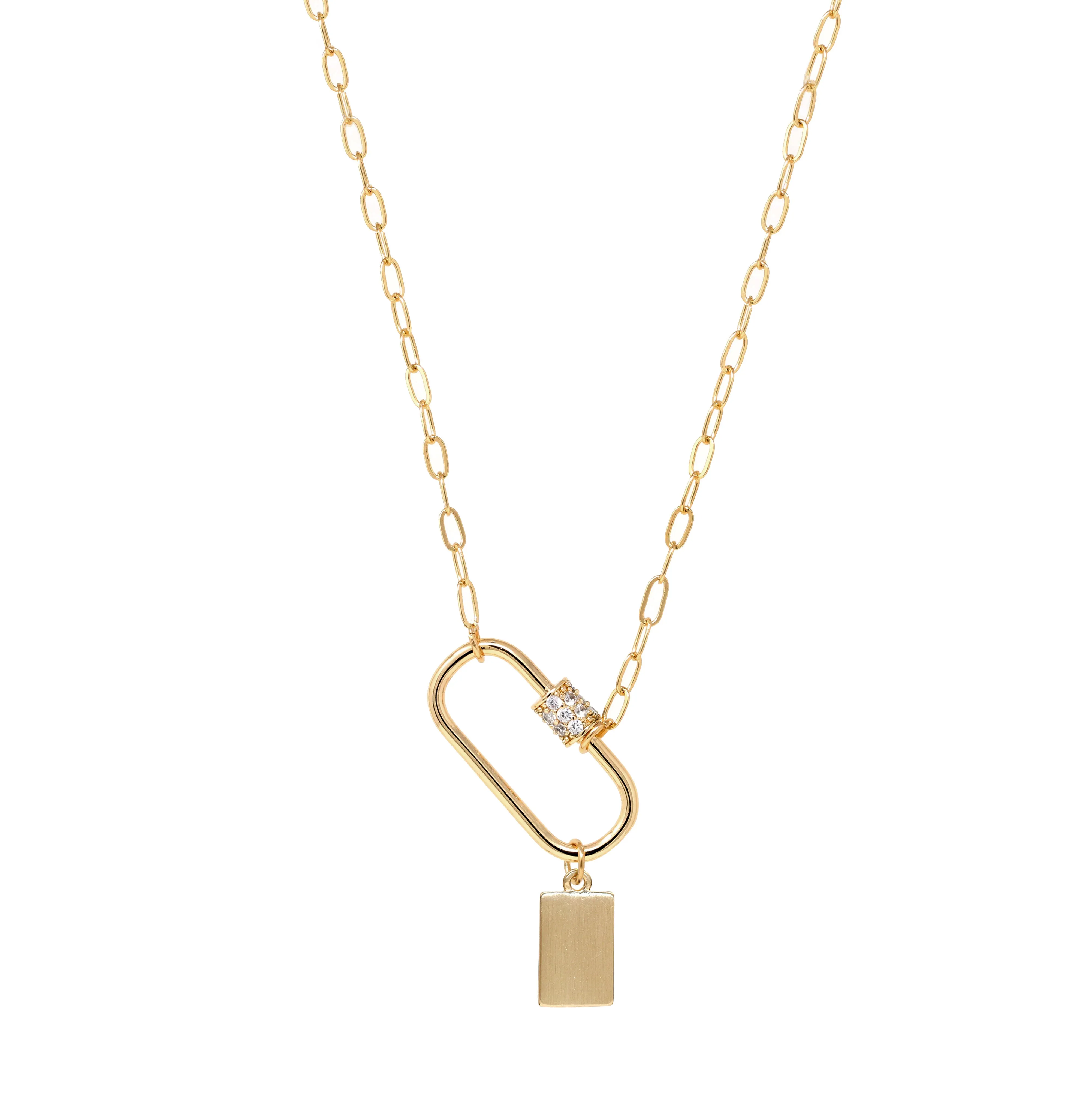 Carabiner Necklace with Charm