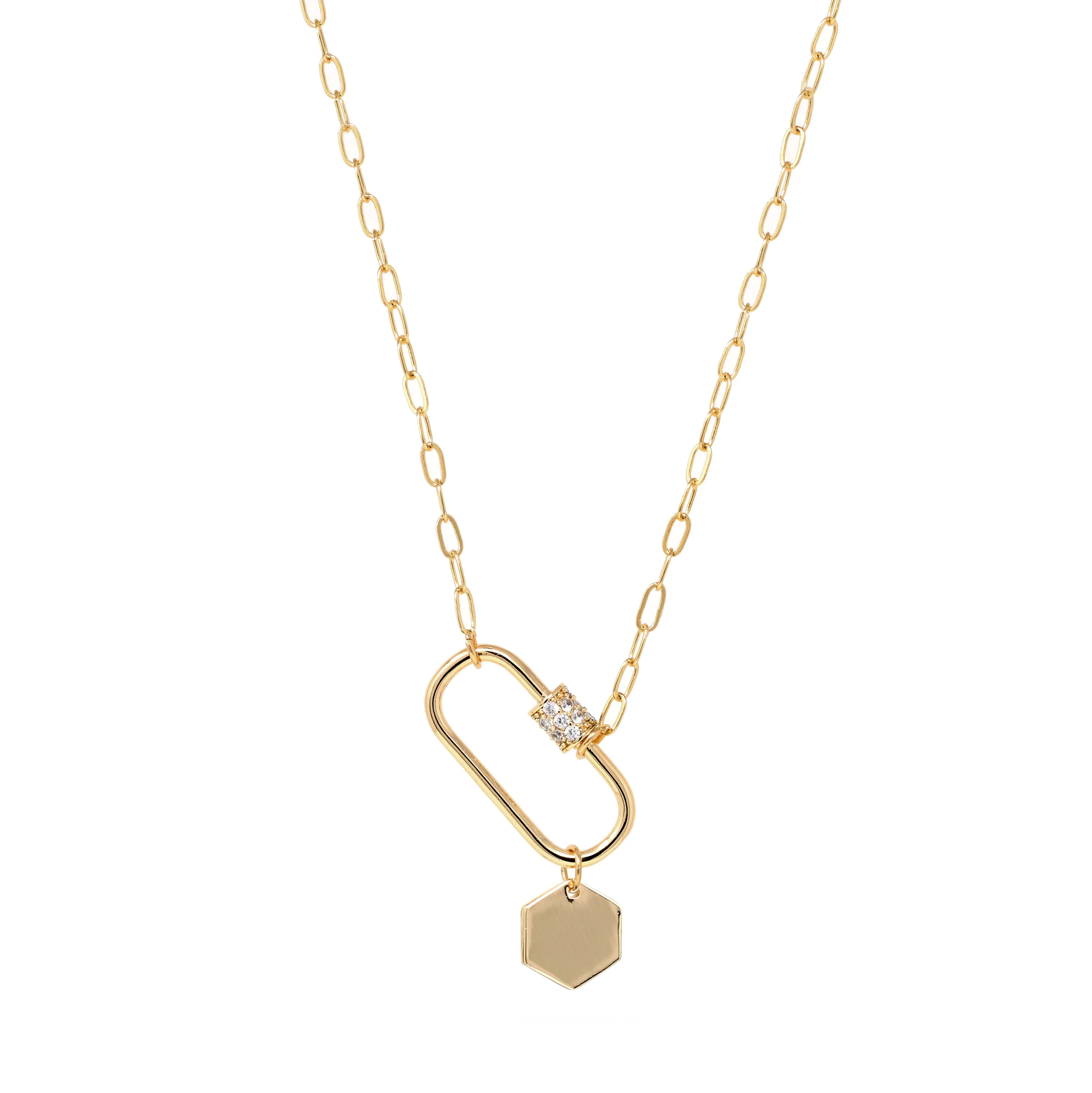 Carabiner Necklace with Charm