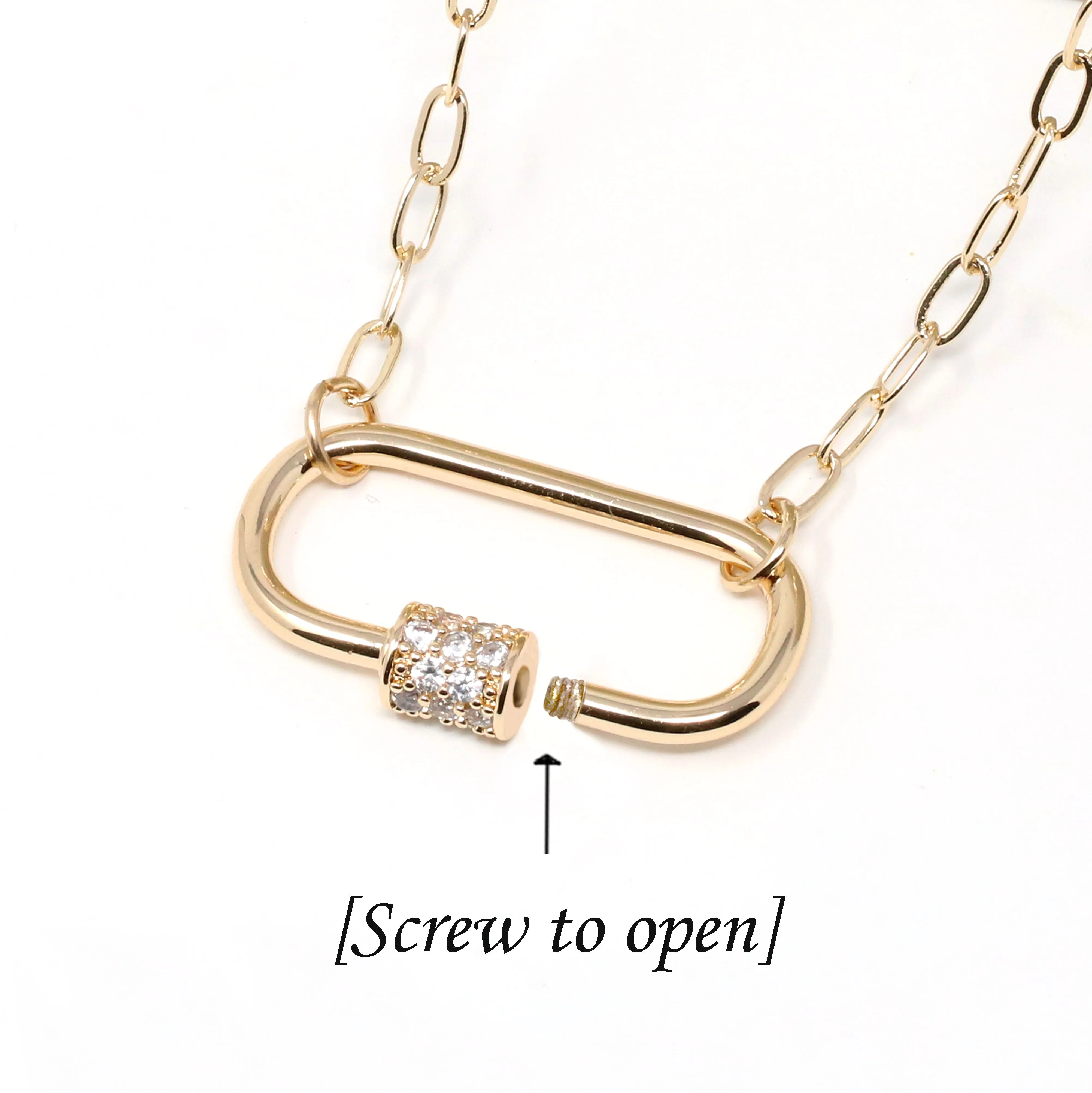 Carabiner Necklace with Charm