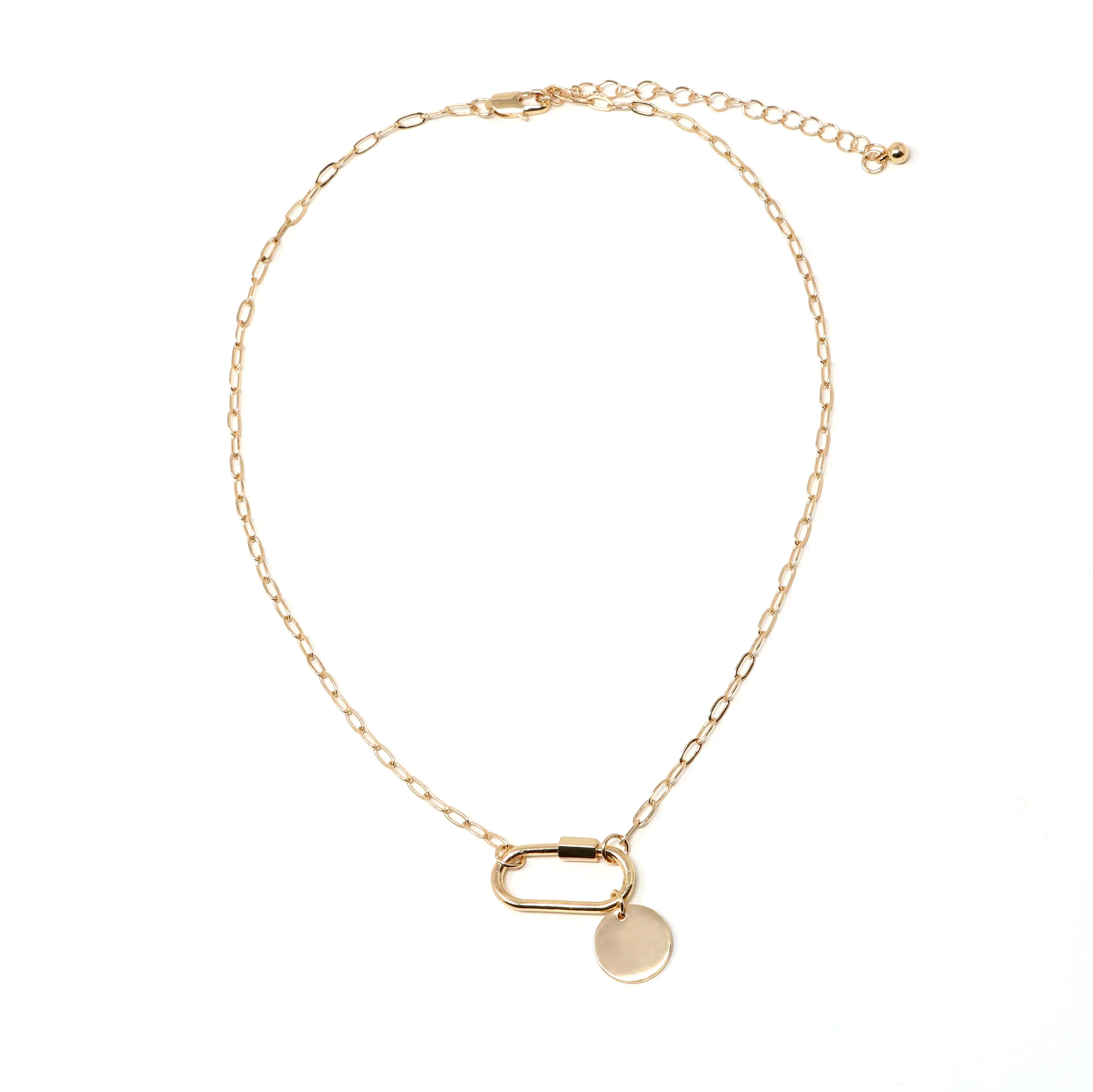 Carabiner Necklace with Charm