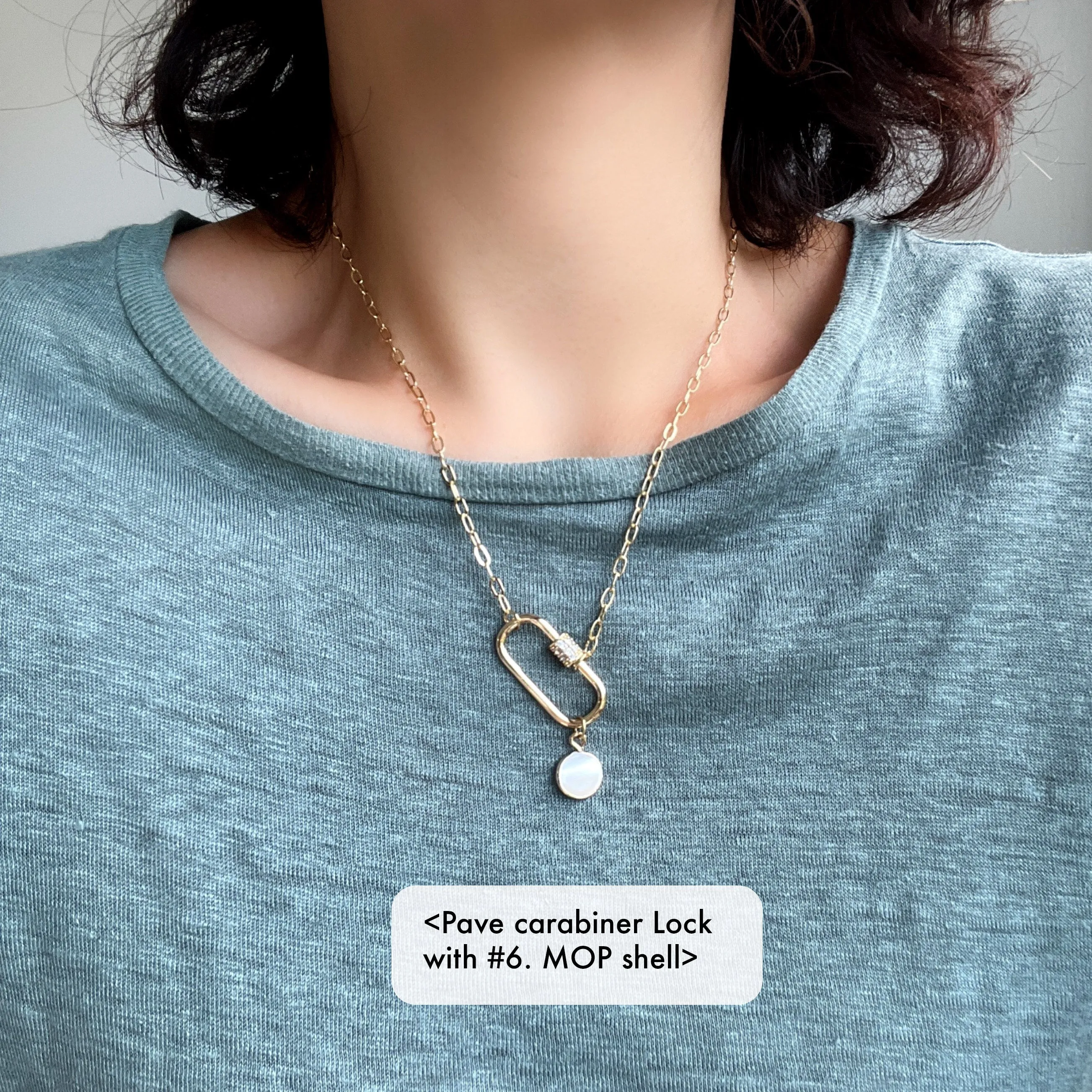 Carabiner Necklace with Charm
