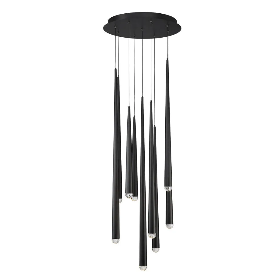 Cascade LED 9 Light Crystal Round Chandelier