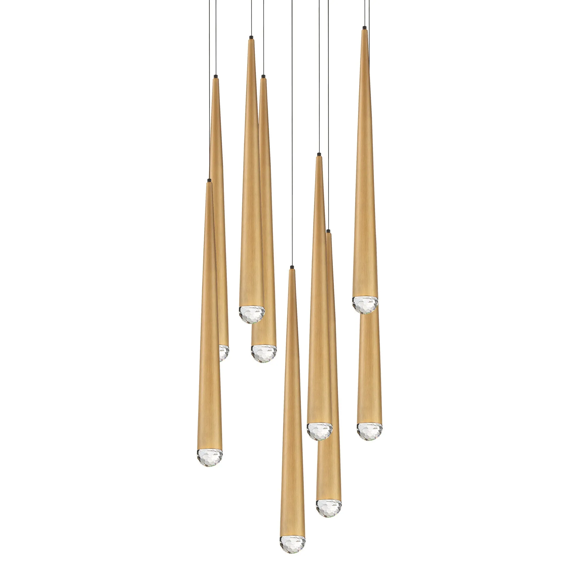 Cascade LED 9 Light Crystal Round Chandelier