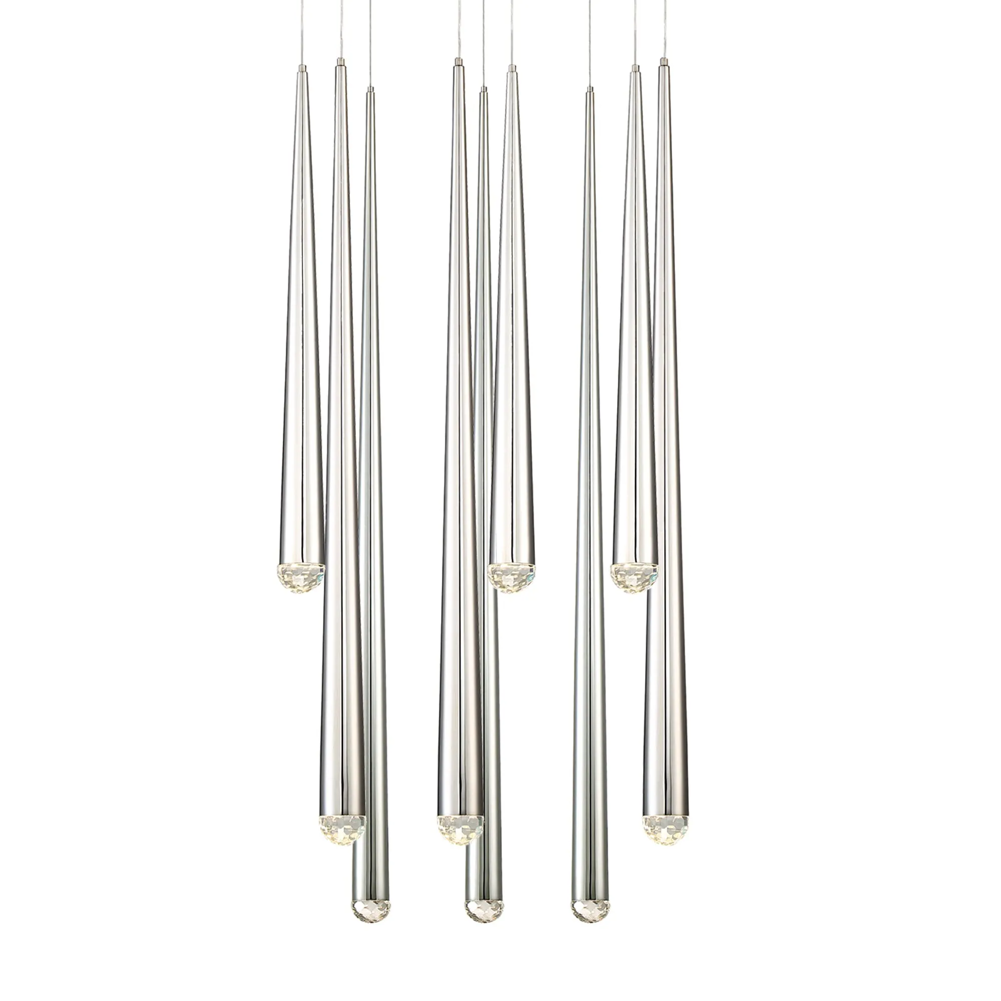 Cascade LED 9 Light Crystal Round Chandelier