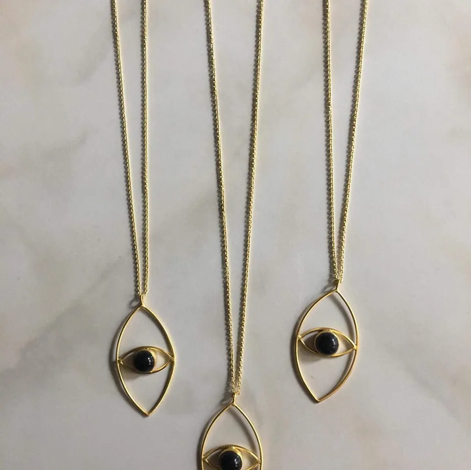 Catalina Studs With Black Onyx/Moonstone Gemstones