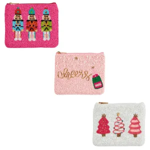 Christams Beaded Coin Purse
