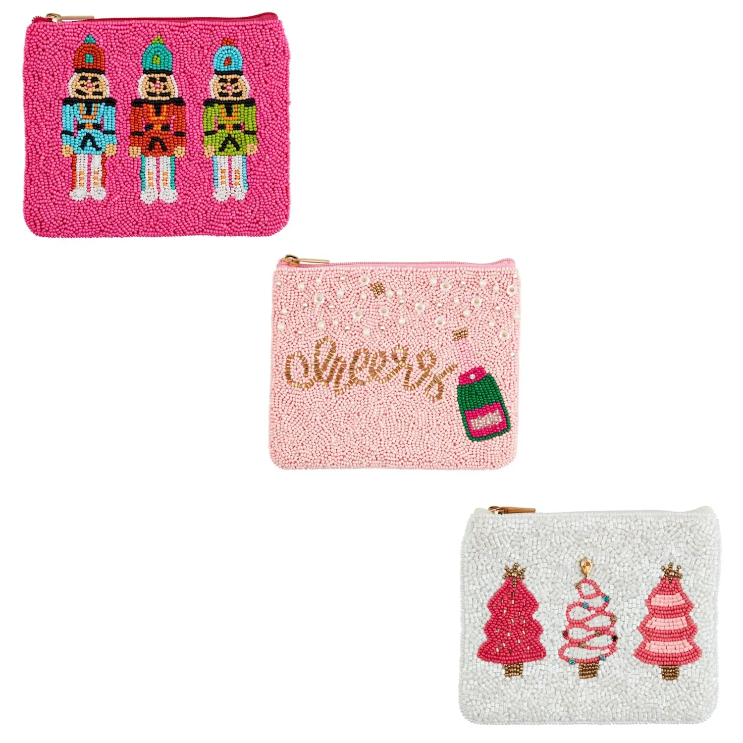 Christams Beaded Coin Purse