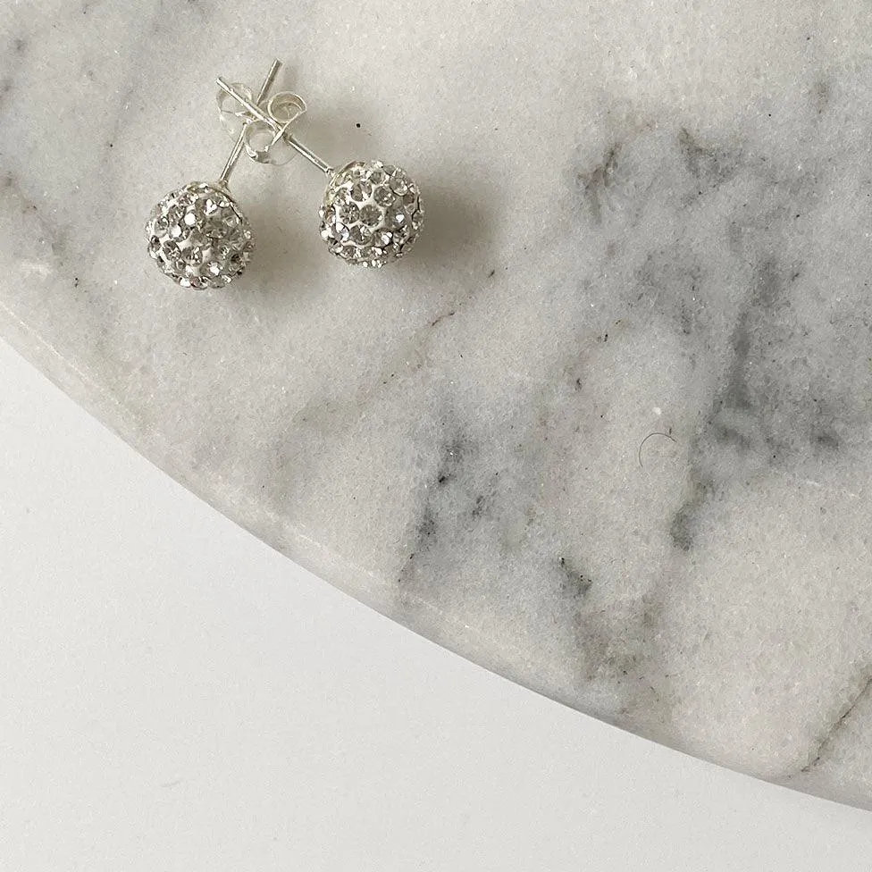 Clear Disco Ball Earring | 10mm