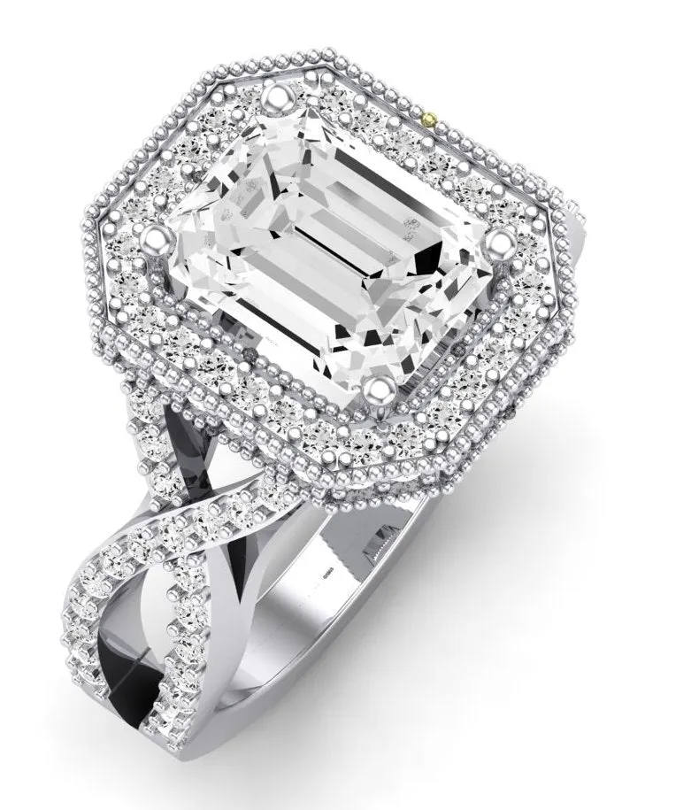 Clover - Emerald Diamond Engagement Ring