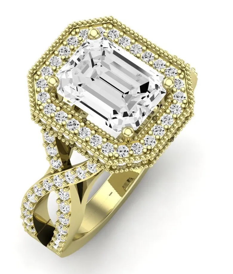 Clover - Emerald Diamond Engagement Ring