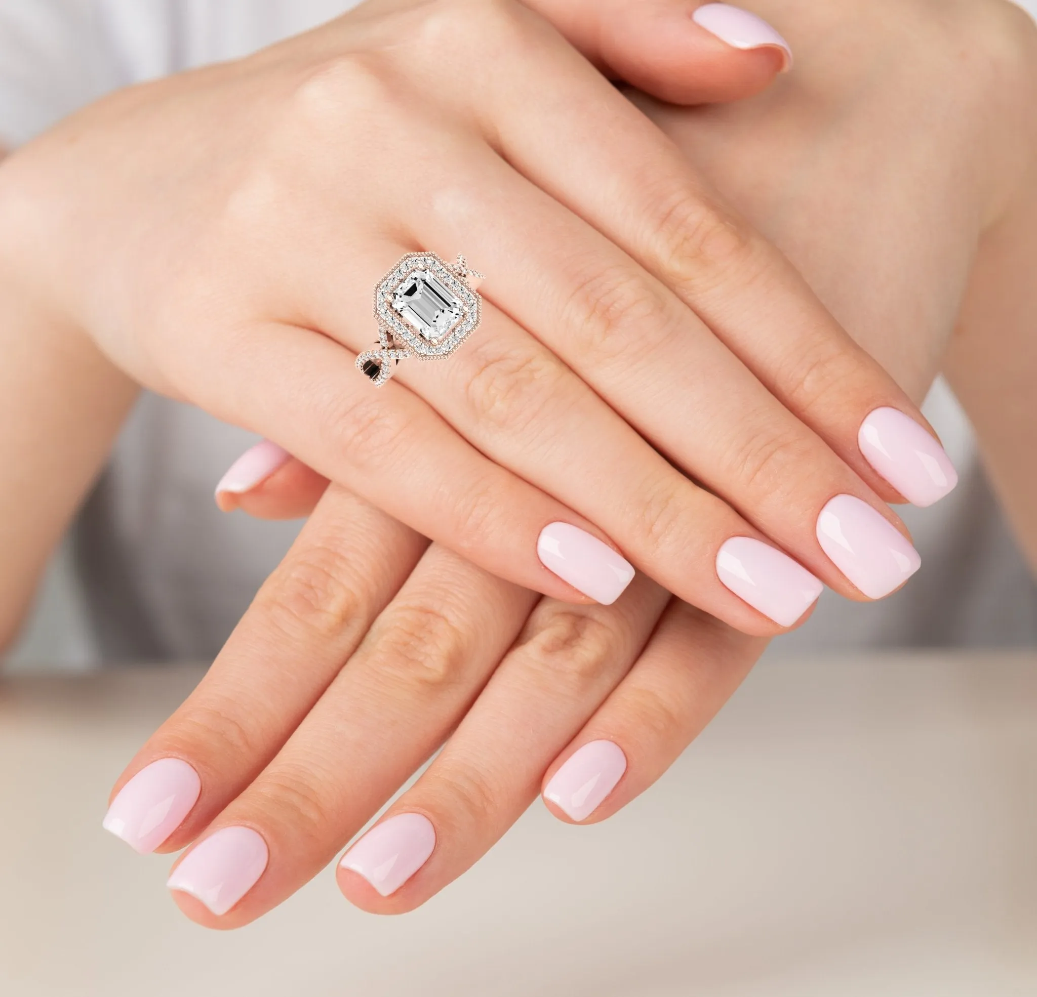 Clover - Emerald Diamond Engagement Ring