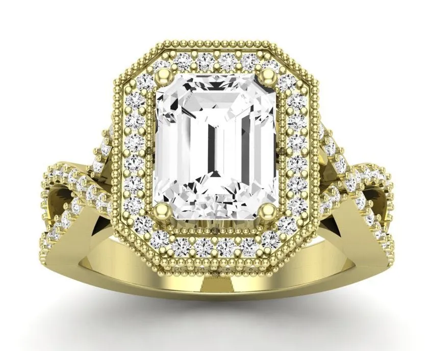 Clover - Emerald Diamond Engagement Ring