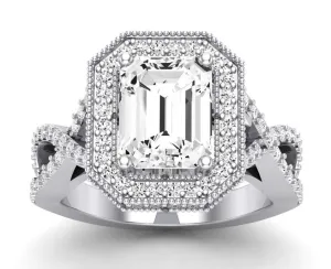 Clover - Emerald Diamond Engagement Ring