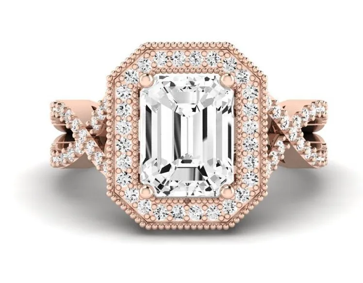 Clover - Emerald Diamond Engagement Ring