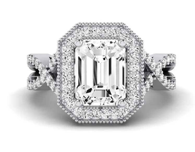 Clover - Emerald Diamond Engagement Ring