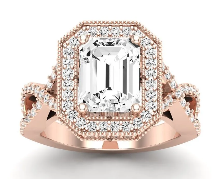 Clover - Emerald Diamond Engagement Ring