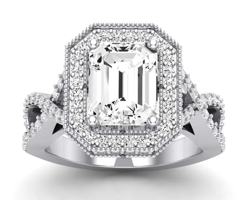 Clover - Emerald Diamond Engagement Ring