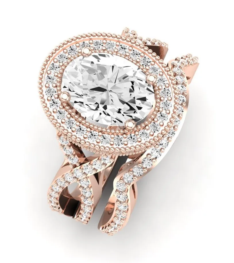 Clover - Oval Lab Diamond Bridal Set (IGI Certified)