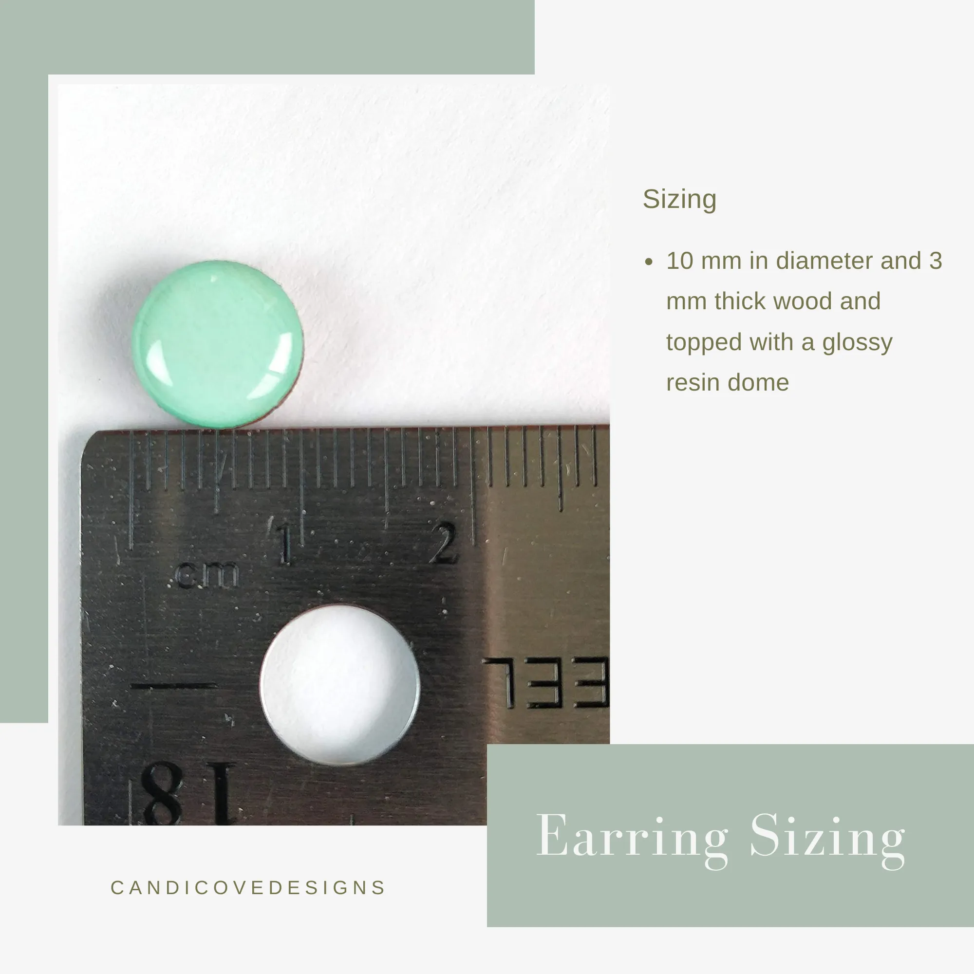 Cobalt Blue and White Polka Dot Stud Earrings by Candi Cove Designs