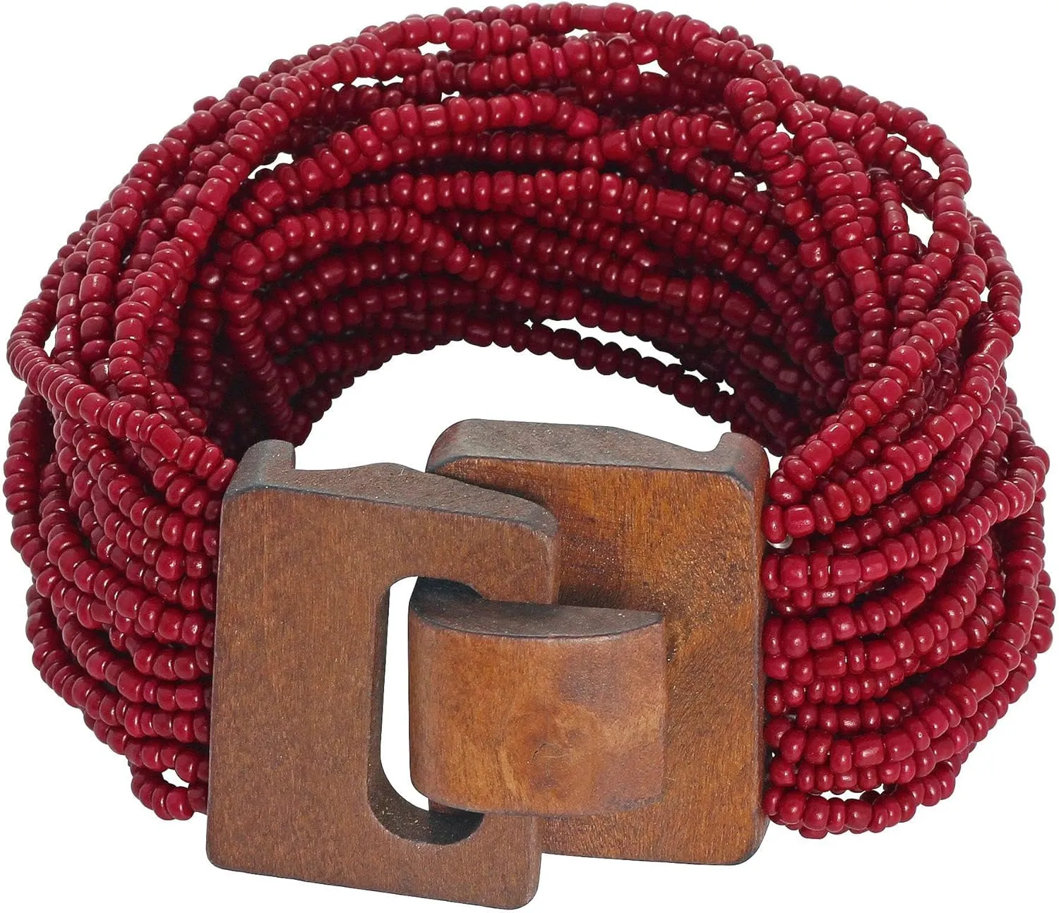 Coiris Multi Layers Seed Beads Wide Bangle Strand Bracelet for Women (BR1167)