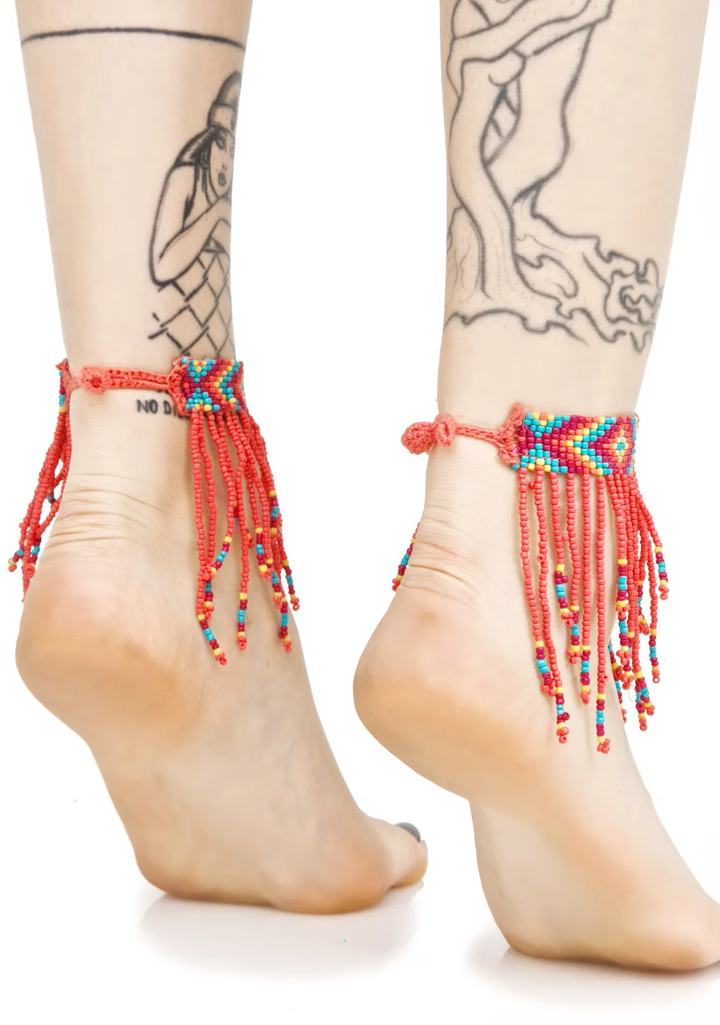 Colored Rain Beaded Ankle Wraps