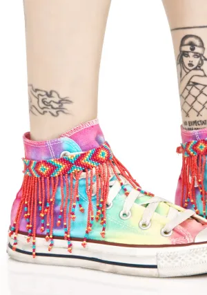 Colored Rain Beaded Ankle Wraps